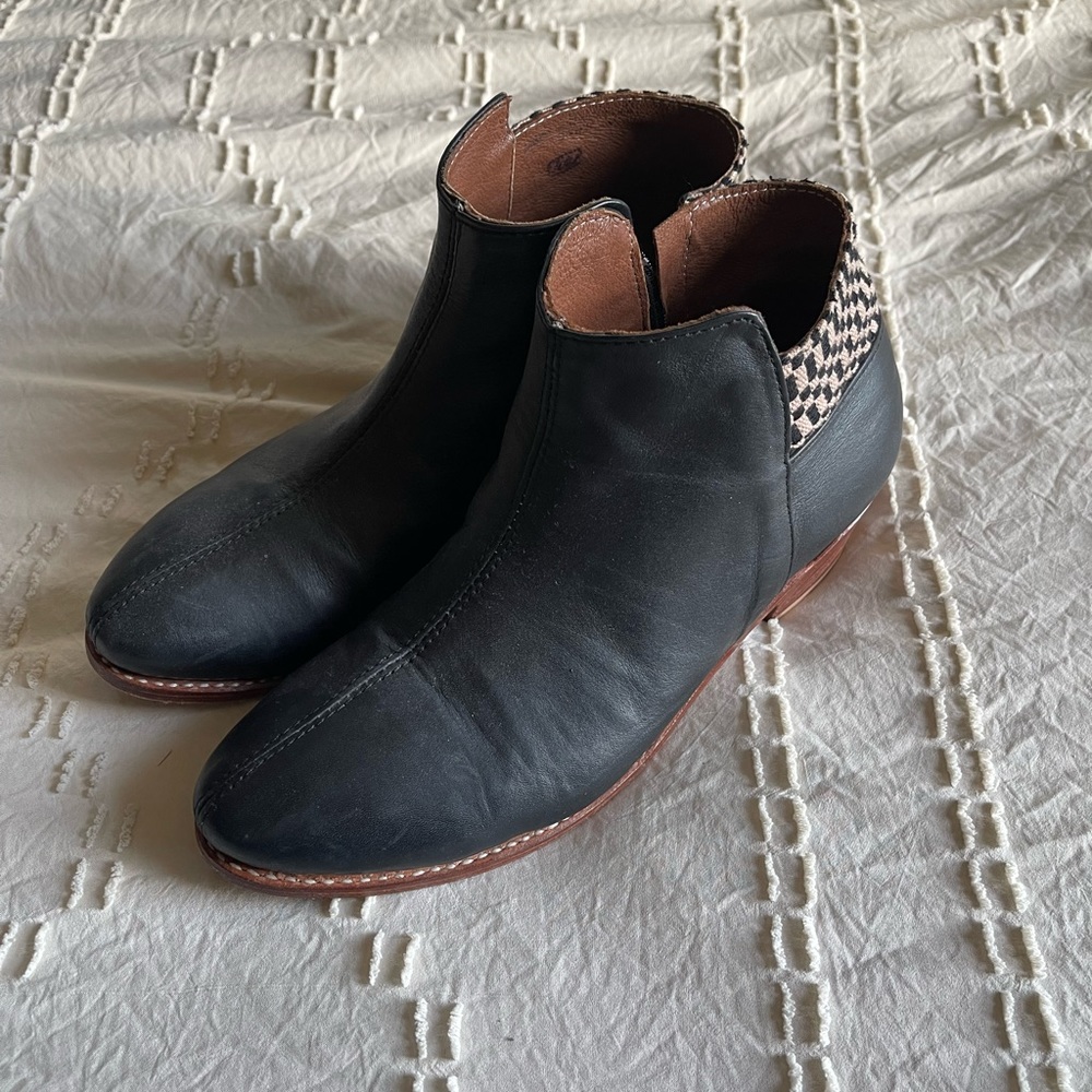 The Root Collective Black Leather Handmade Whitney Boots Custom